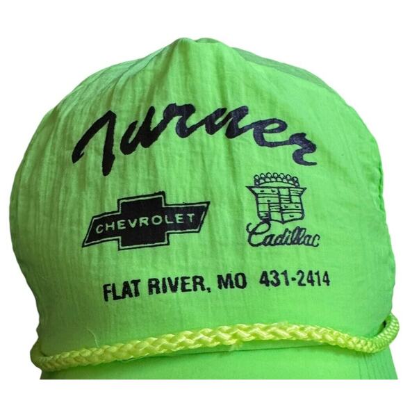 Turner Chevrolet Cadillac Hat VTG Snap Back Flat River Missouri Auto Dealership - Picture 4 of 7